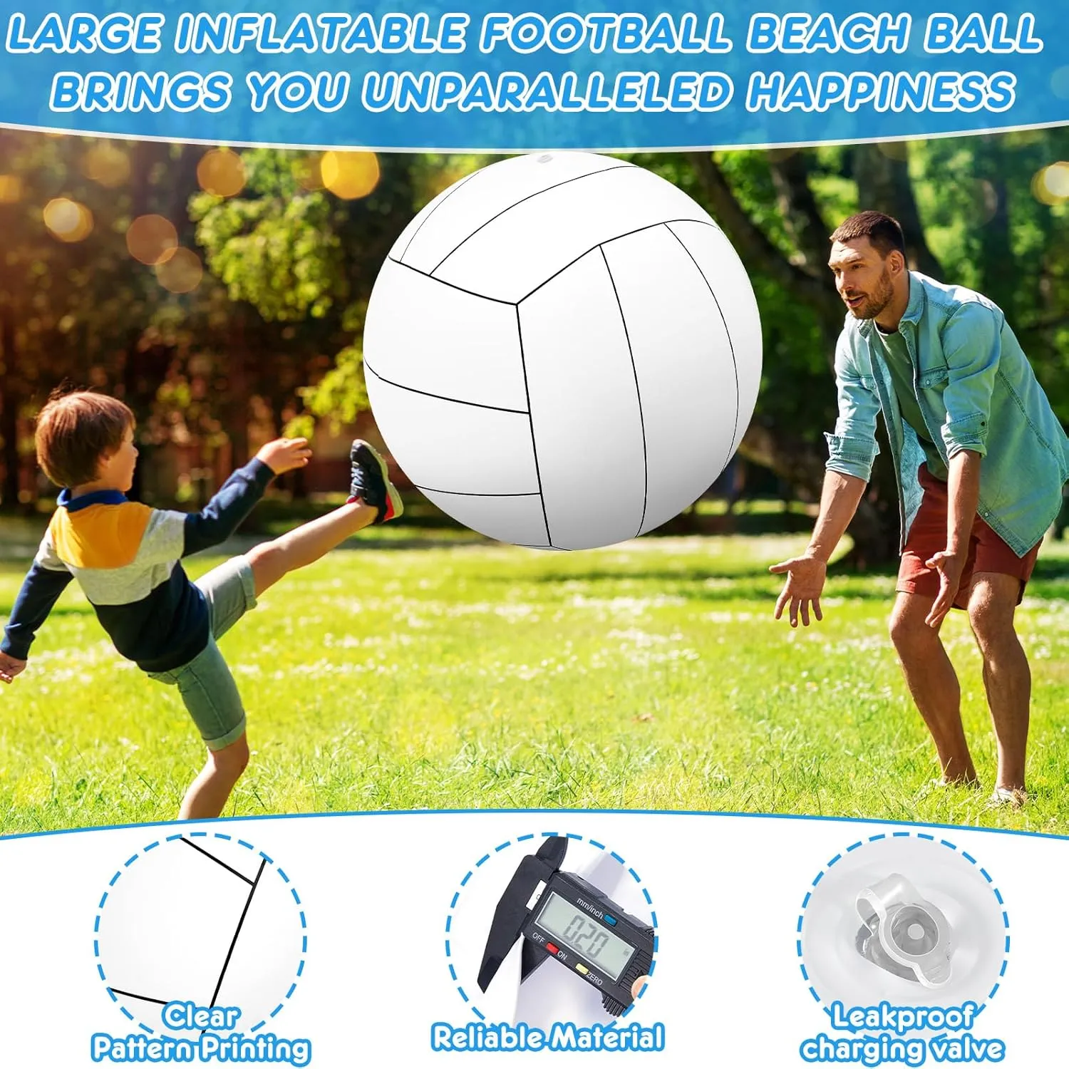 Lewtemi 2 Pcs 27 Inch/ 40 Inch Giant Inflatable Sports Balls Large Inflatable Beach Ball Inflatable Ball for Summer Pool Outdoor Activity Games Toys