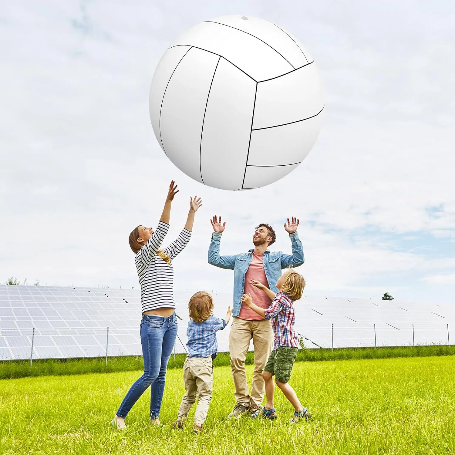 Lewtemi 2 Pcs 27 Inch/ 40 Inch Giant Inflatable Sports Balls Large Inflatable Beach Ball Inflatable Ball for Summer Pool Outdoor Activity Games Toys