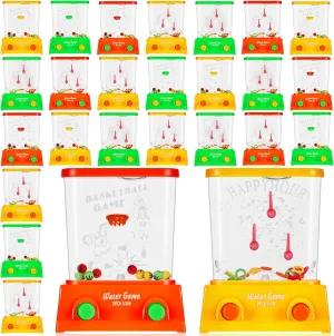 Lewtemi 60 Pcs Water Ring Toss Handheld Game Bulk Retro Pastime Games Handheld Toys Party Favor Basketball Fun Gifts, Without Water(Classic)