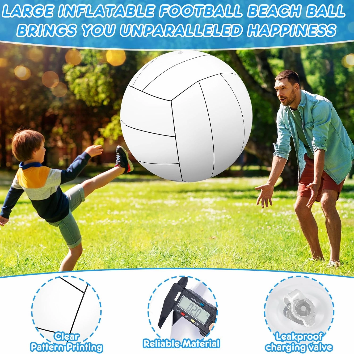 Lewtemi 2 Pcs 27 Inch/ 40 Inch Giant Inflatable Sports Balls Large Inflatable Beach Ball Inflatable Ball for Summer Pool Outdoor Activity Games Toys