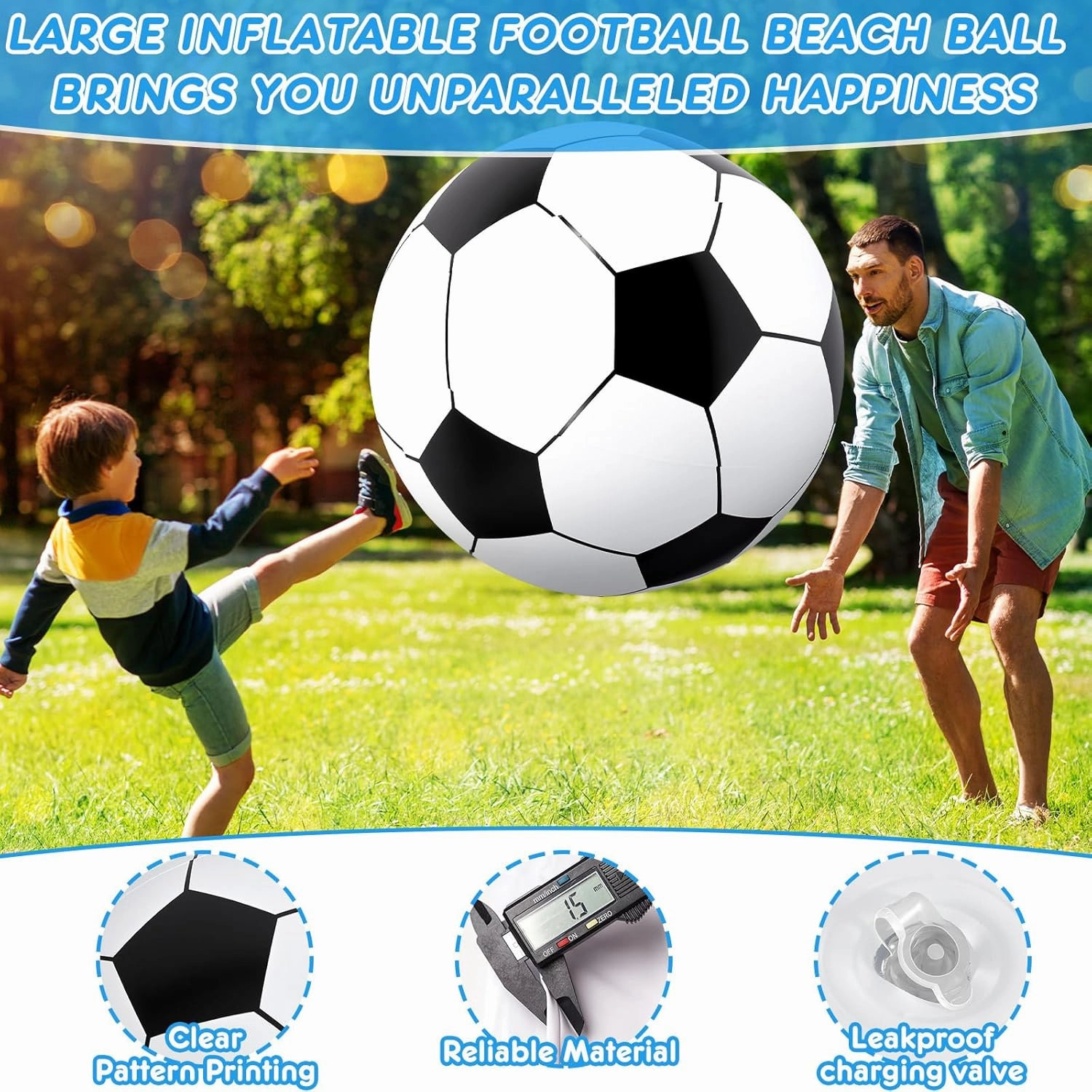 Lewtemi 2 Pcs 27 Inch/ 40 Inch Giant Inflatable Sports Balls Large Inflatable Beach Ball Inflatable Ball for Summer Pool Outdoor Activity Games Toys
