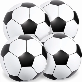 Lewtemi 4 Pcs Inflatable Beach Soccer Ball for Kids 27" Giant Inflatable Football Large Sport Balls for Kids Outdoor Activity Game Pool Toys Decoration Party Favor