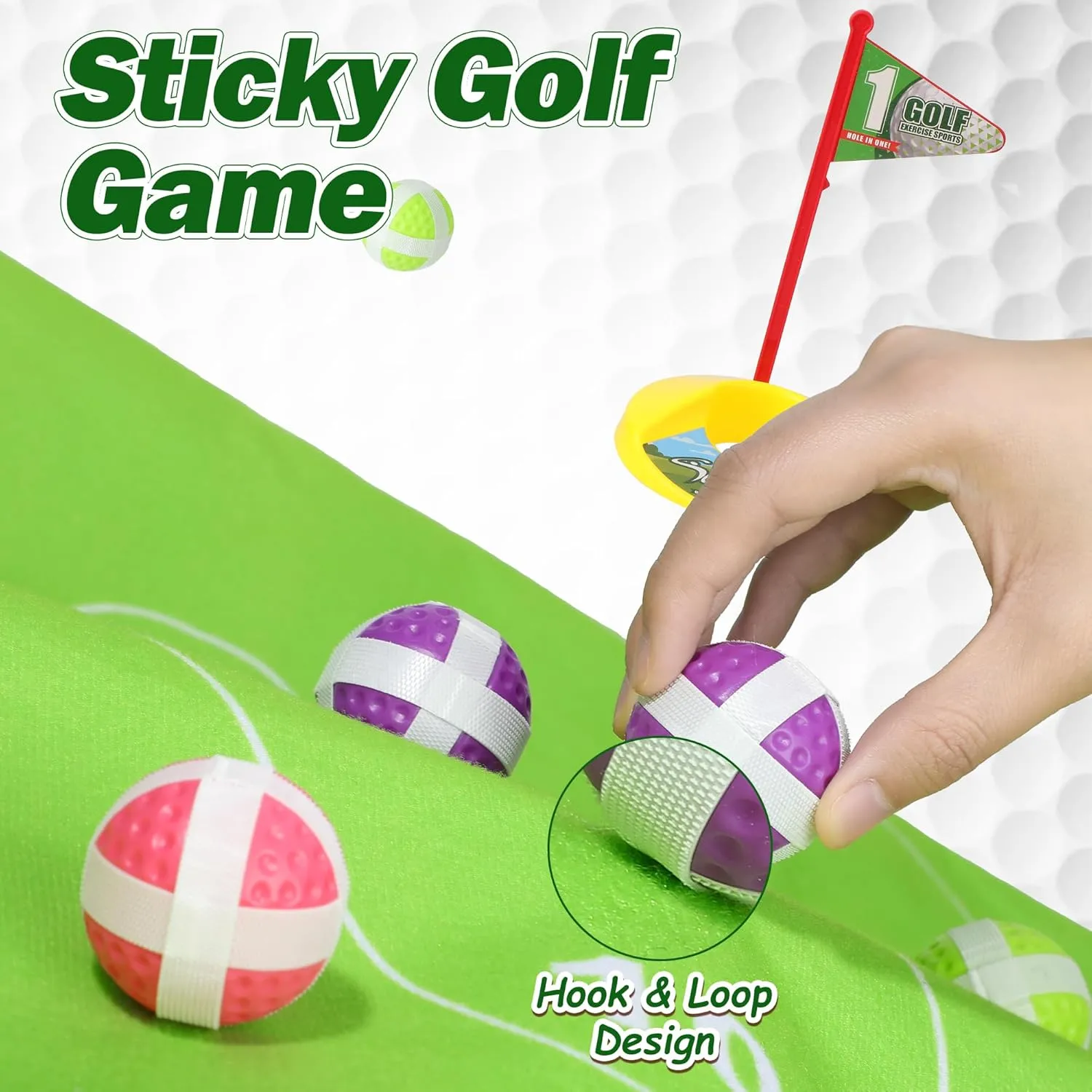 Liberry Kids Golf Set for 3 4 5 6 7 Years Old Boys Girls, Golf Chipping Game with Golf Mat, Sticky Balls, Storage Bag, Retractable Golf Clubs Outdoor Indoor Sports Toy Gift Toss Game (Silver)
