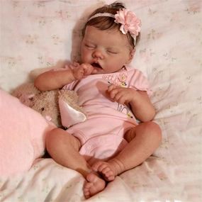 Lifelike Reborn Baby Dolls Girl Full Body Silicone 18 Inch Vinyl Newborn Girl Doll Washable Baby Dolls Real Life Babies That Look Real Small Reborn Doll Best Toy for Kids Ages 3 