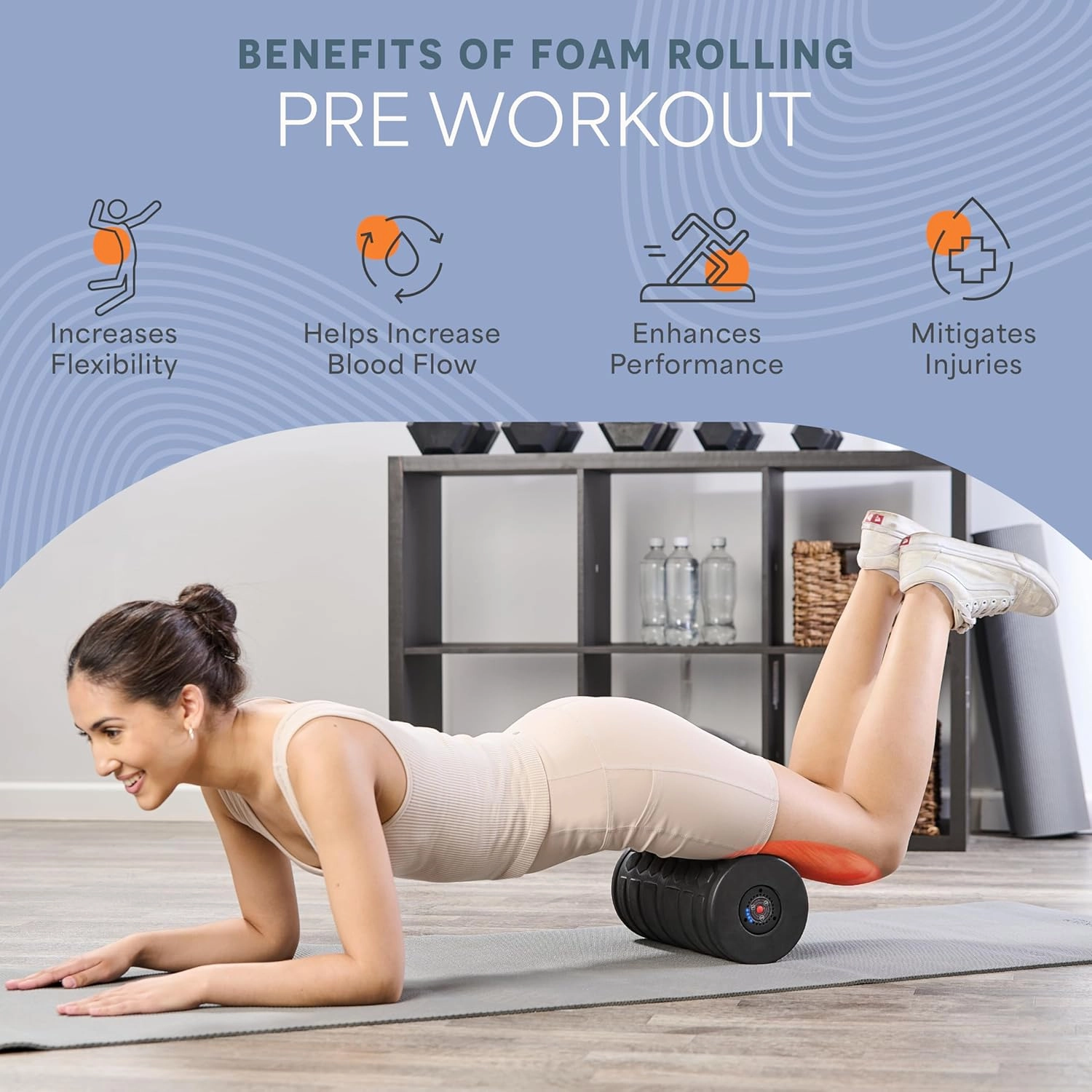 Lifepro 4-Speed Vibrating Massage Ball - Peanut Massager and Vibrating Foam Roller for Fitness, Mobility, and Relaxation - Compact and Portable Design