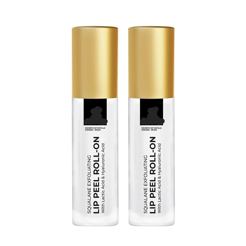 Lip Peel Roll-on with lactic acid & hyaluronic acid 6 ml (Pack of 2) | Squalane exfoliating lip peel for soft, delicate & glossy lips | Lip peel for hydrating dry lips.