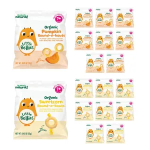 Little Bellies Organic Sweetcorn Round-a-Bouts Baby Snack (Pack of 18 x 0.42 oz Individual Packs)