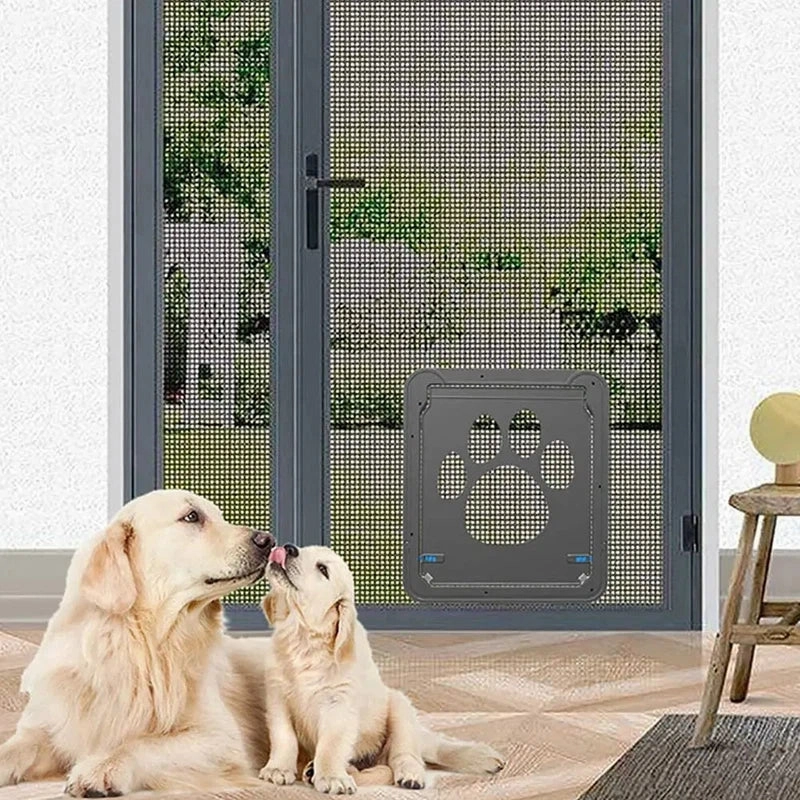 Lockable Magnetic Pet Door with Self-Closing Flap