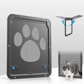 Lockable Magnetic Pet Door with Self-Closing Flap