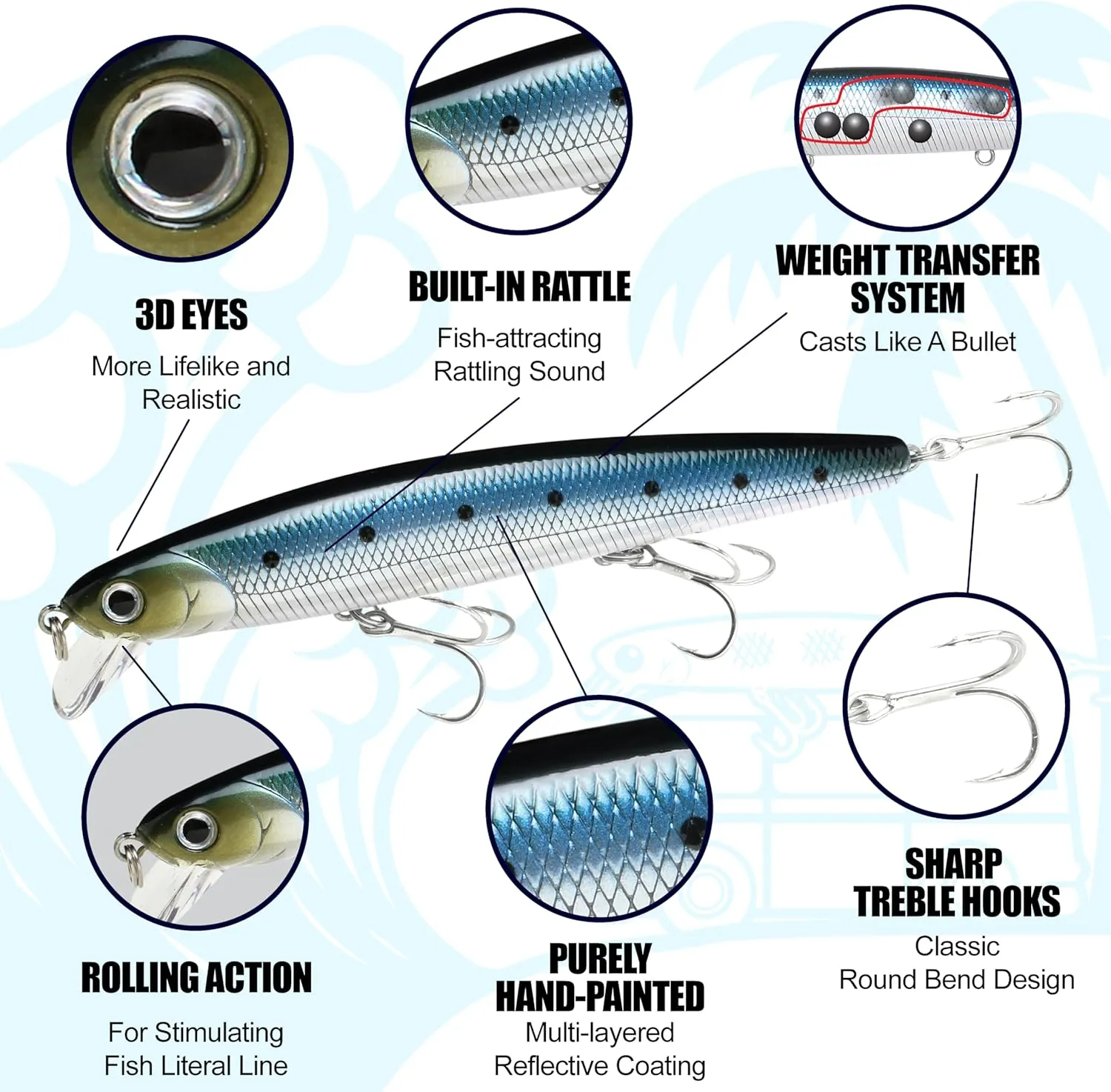 LUCKY CRAFT FlashMinnow 110, Saltwater Fishing Lures, Jerkbait Surf Fishing Accessories and Gear, 1-2 ft Slow Suspending Topwater Lure, Halibut and Bass Fishing Lures
