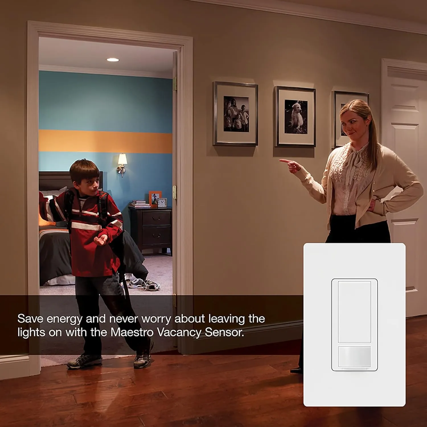 Lutron Maestro LED  Dimmer and Vacancy Sensor, Single Pole and Multi-Location, MSCL-VP153M-GR, Gray