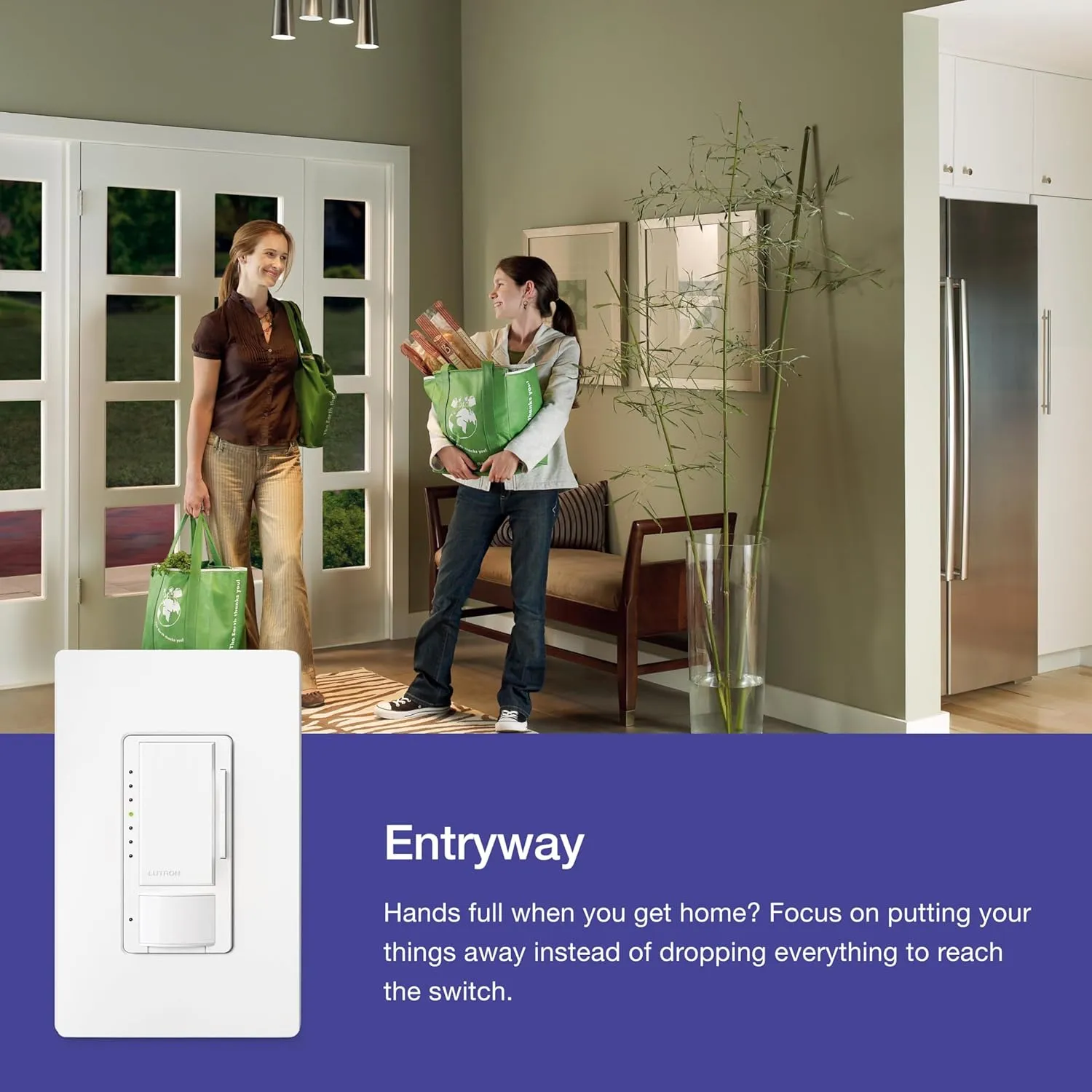Lutron Maestro Motion Sensor Dimmer Switch for Bathroom, Garage, Laundry Room, and Closet, Occupancy and Vacancy Sensor, Single-Pole/Multi-Location, No Neutral Req, MSCL-OP153M-GR, Gray