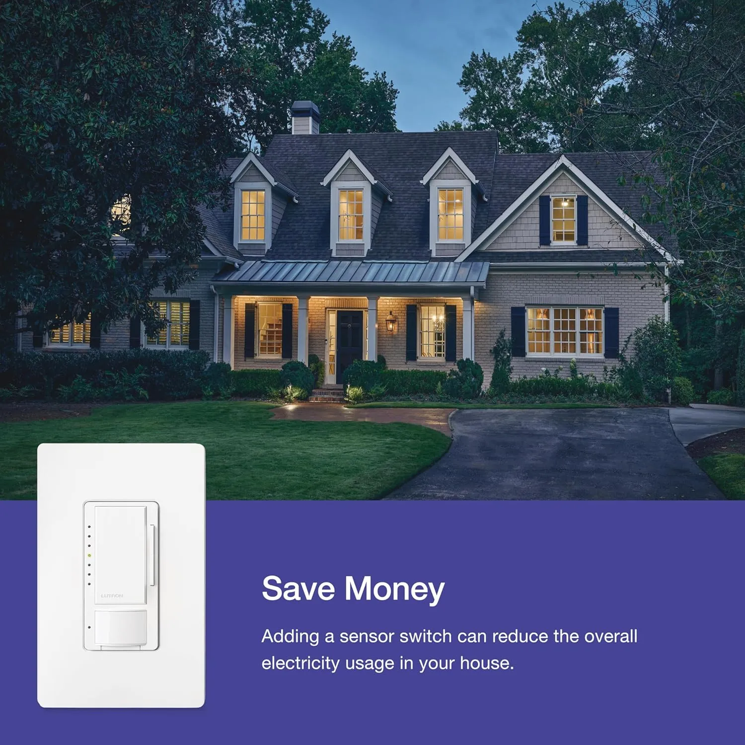 Lutron Maestro Motion Sensor Dimmer Switch for Bathroom, Garage, Laundry Room, and Closet, Occupancy and Vacancy Sensor, Single-Pole/Multi-Location, No Neutral Req, MSCL-OP153M-GR, Gray