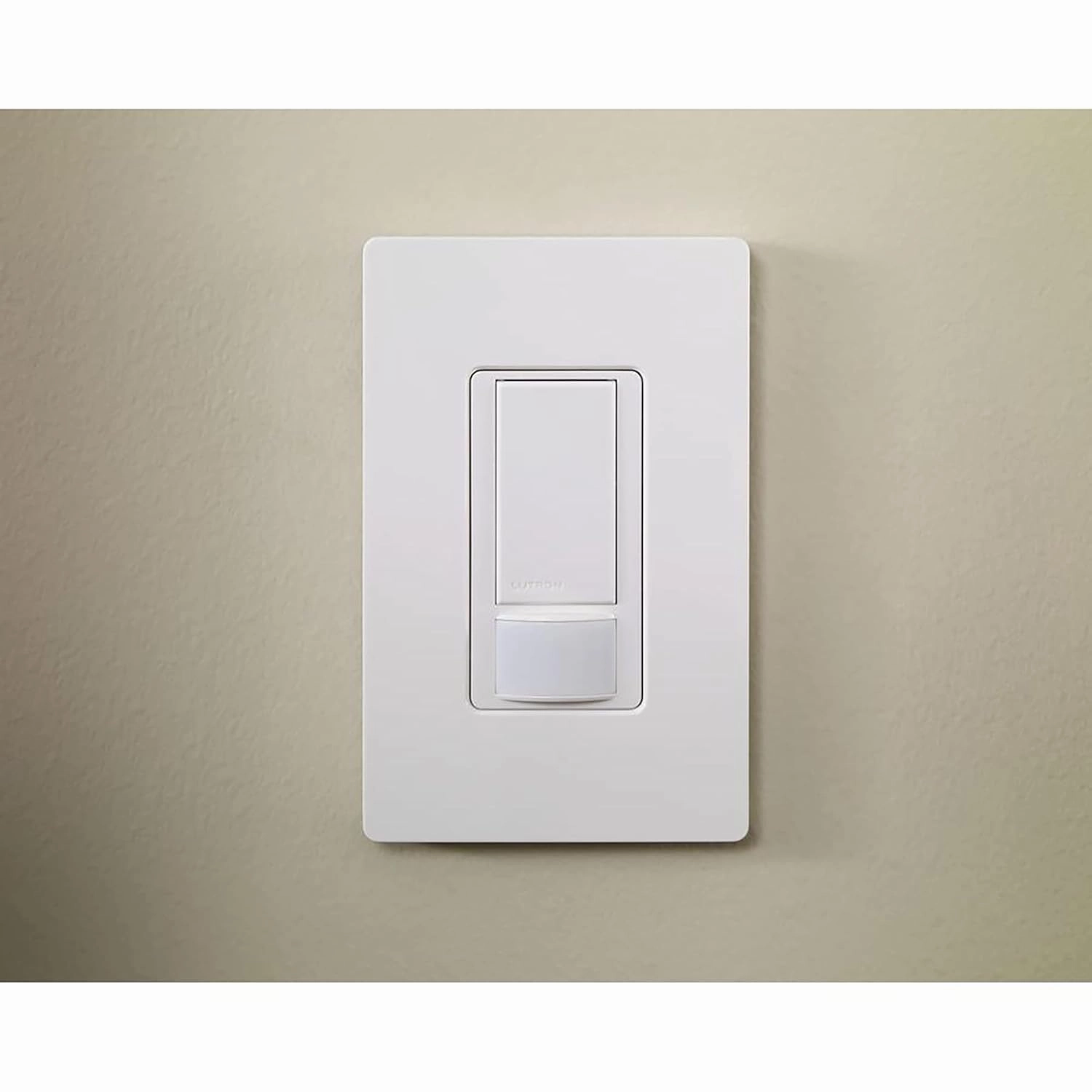 Lutron Maestro Vacancy Motion Sensor Light Switch for Bathroom, Garage, Laundry Room, and Closet, for Any Light Bulbs, Auto Off Only, Single-Pole Only, No Neutral Required, MS-VPS2-WH, White