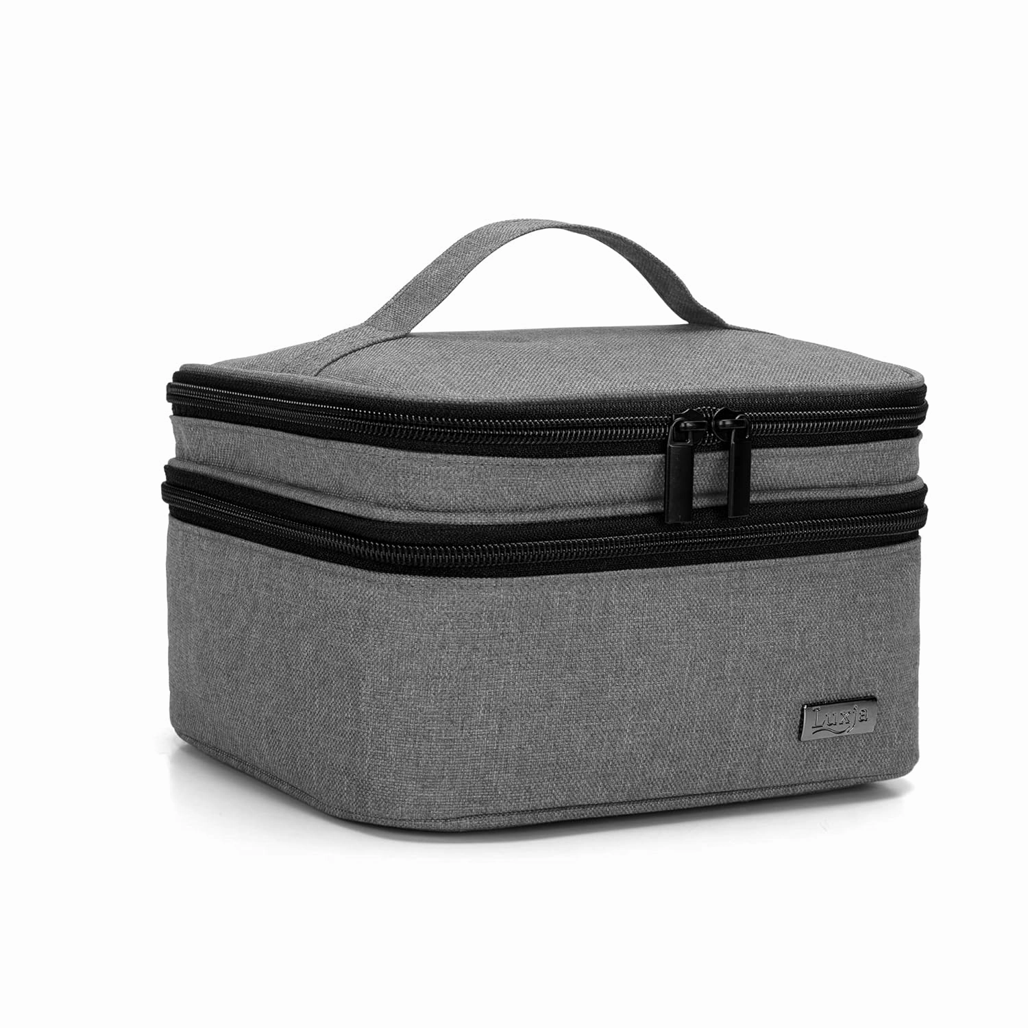 LUXJA Nail Polish Carrying Case - Holds 20 Bottles (15ml - 0.5 fl.oz), Portable Organizer Bag for Nail Polish and Manicure Set, Gray