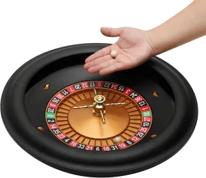 Luxurious Roulette Wheel, 18 inches ABS Casino Grade Roulette Game Set with 2 Balls Pills，Roulette wheel can be very quiet and smooth rotation, perfect for night family games and professional use