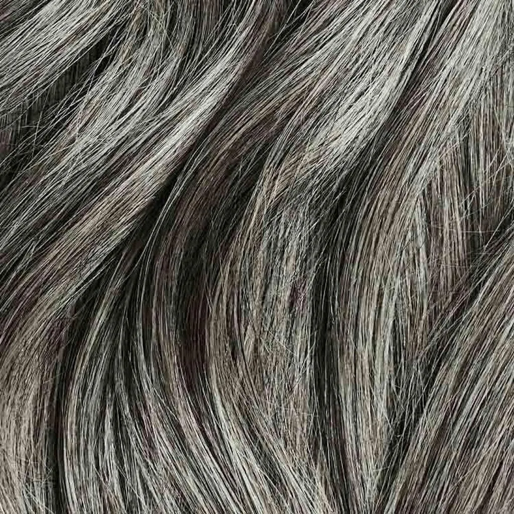 Luxy 100% Remy Human Hair Extensions for Thin Hair Thinning Hair Fill-Ins – 6 Seamless Wefts Multi-Dimensional Color Blend - Natural-Looking Volume & Coverage 80 grams 16" Light Gray Thinning