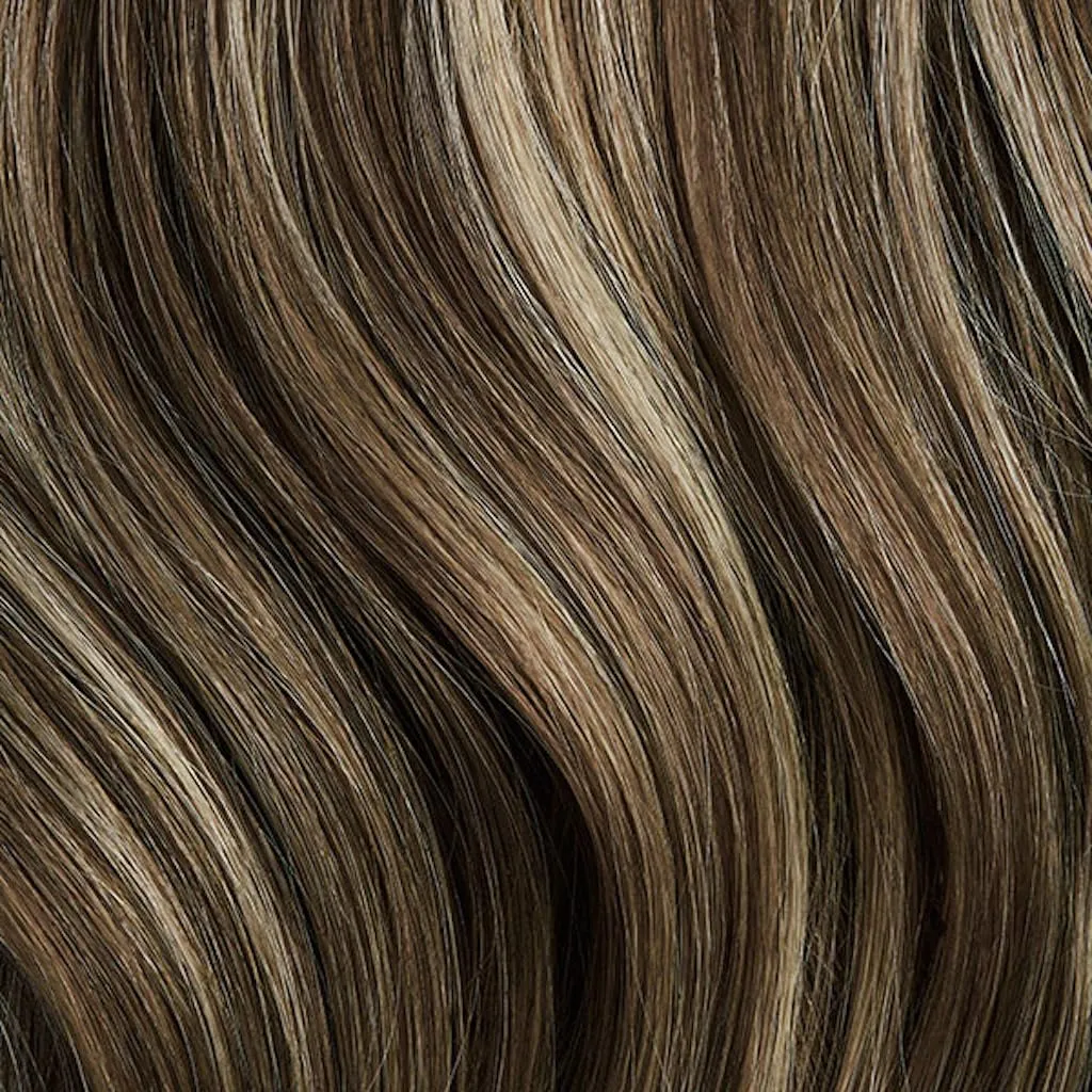 Luxy 100% Remy Human Hair – Halo Clip-In Hair Extensions –Natural Looking Volume & Length - One-Piece - Easy 5-Min Application 140 grams 16" Ash Brown Highlights