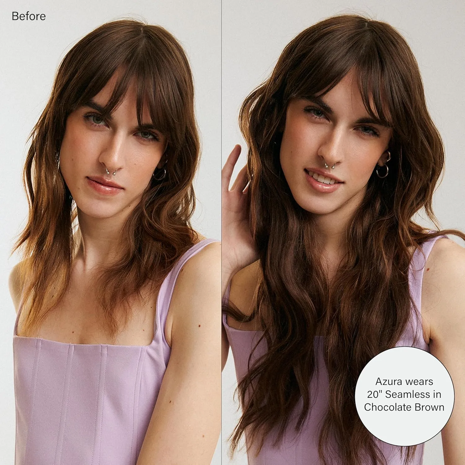 Luxy 100% Remy Human Hair - Seamless Clip-In Hair Extensions - Multi-Dimensional Color for Natural Blending, Adds Volume & Length 160 grams 16" Ash Brown Balayage