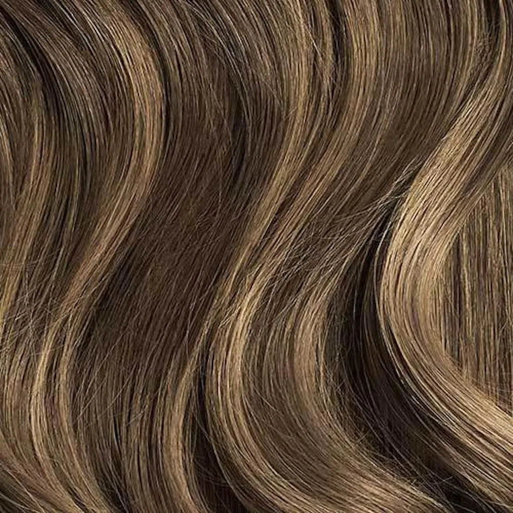 Luxy 100% Remy Human Hair - Seamless Clip-In Hair Extensions - Multi-Dimensional Color for Natural Blending, Adds Volume & Length 160 grams 16" Ash Brown Balayage