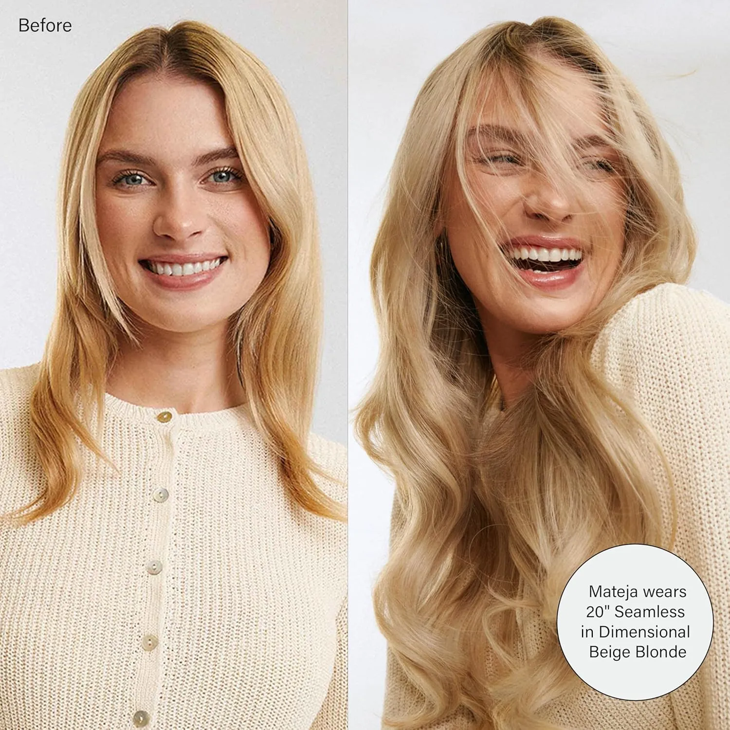 Luxy 100% Remy Human Hair - Seamless Clip-In Hair Extensions - Multi-Dimensional Color for Natural Blending, Adds Volume & Length 50 grams 12" Blonde Balayage Seamless