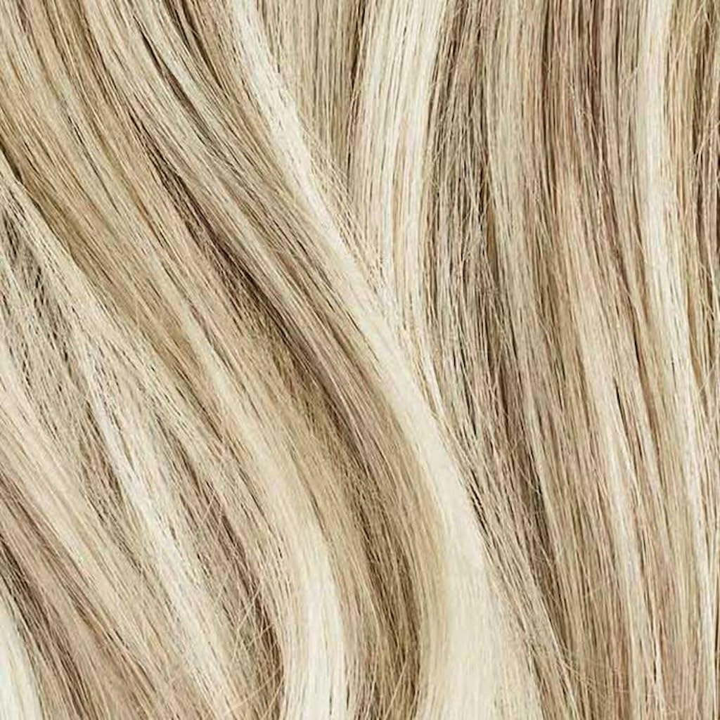 Luxy 100% Remy Human Hair – Scalp Hair Fill-Ins - Clip-Ins for Scalp & Part Line Coverage - Natural Coverage for Thinning Areas, Lightweight Mesh Bands 30 grams 12" Beige Blonde Balayage