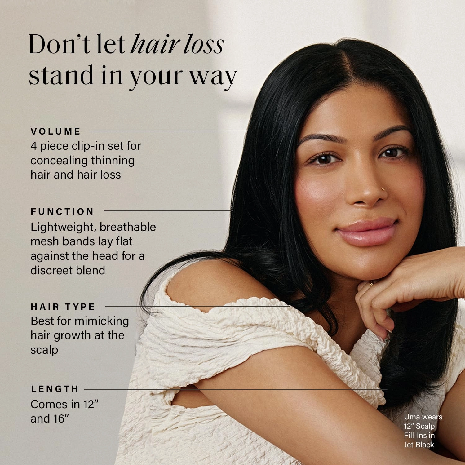 Luxy 100% Remy Human Hair – Scalp Hair Fill-Ins - Clip-Ins for Scalp & Part Line Coverage - Natural Coverage for Thinning Areas, Lightweight Mesh Bands 40 grams 16" Chestnut Brown Scalp