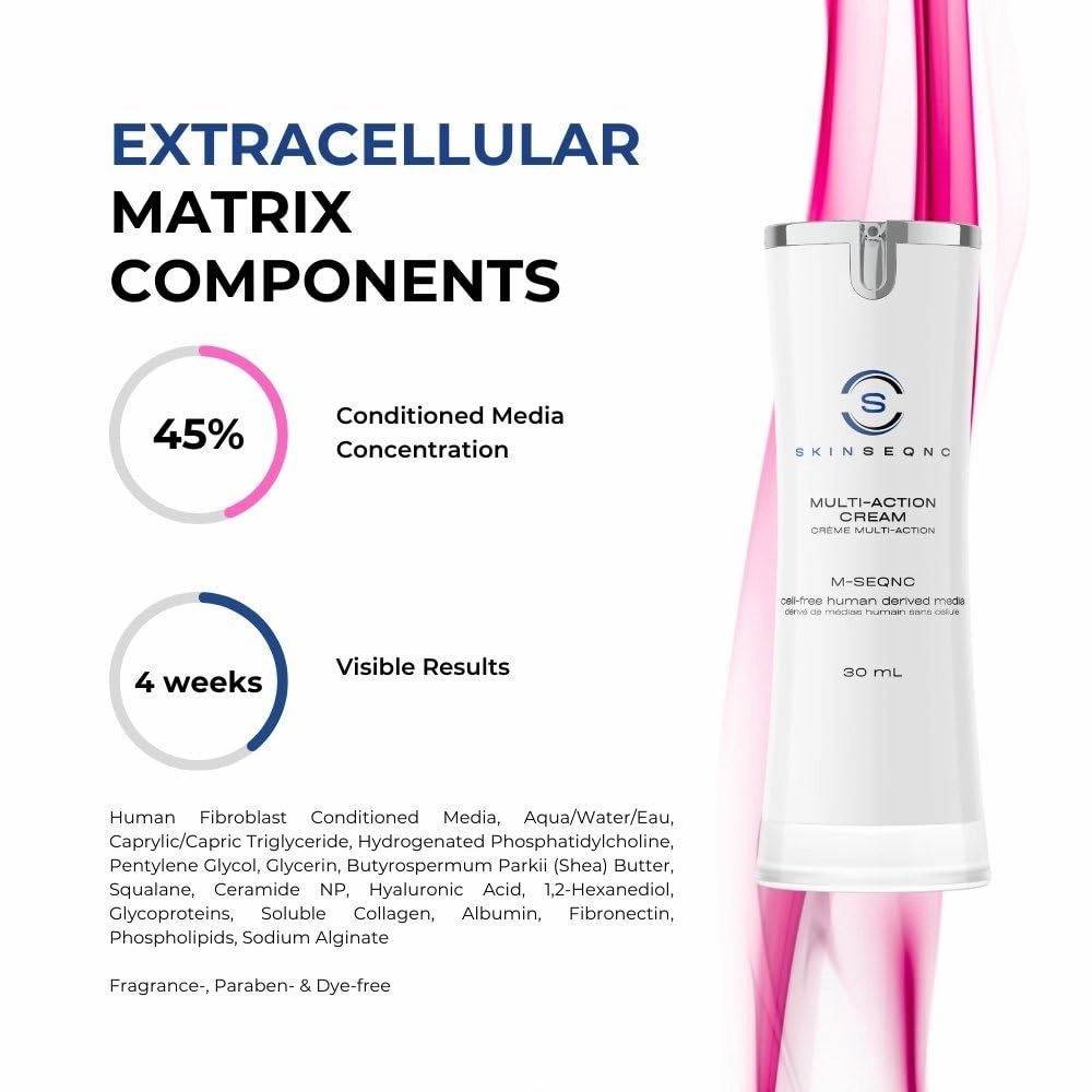 M-SEQNC Multi-Action Cream | Advanced Anti-Wrinkle Lotion | Cell-Free Technology Moisturizer | Medical-Grade Ingredients for Visible Results   Younger Skin | 30ml (30ml, 1.01, Ounce)