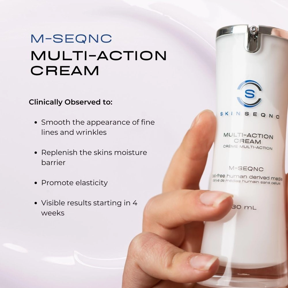 M-SEQNC Multi-Action Cream | Advanced Anti-Wrinkle Lotion | Cell-Free Technology Moisturizer | Medical-Grade Ingredients for Visible Results   Younger Skin | 30ml (30ml, 1.01, Ounce)