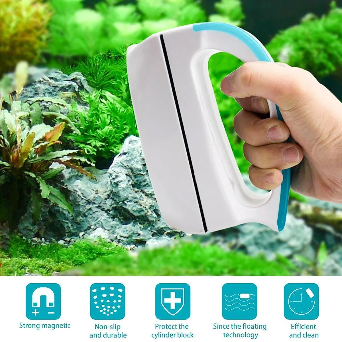 Magnetic Fish Tank Brush Algae Magnet Aquarium Cleaning Glass Aquatic Cleaner