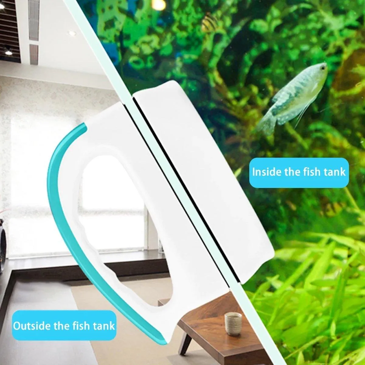 Magnetic Fish Tank Brush Algae Magnet Aquarium Cleaning Glass Aquatic Cleaner