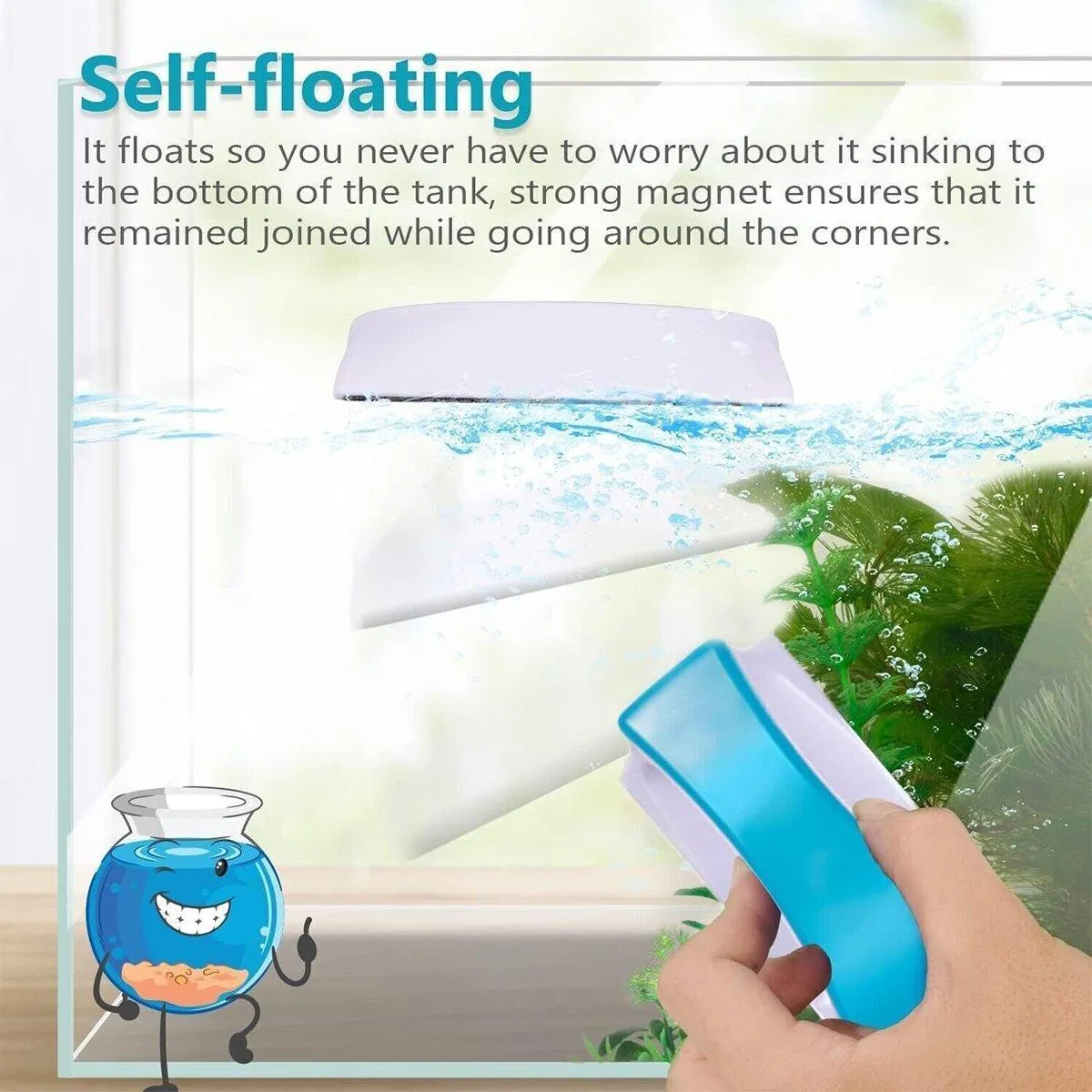Magnetic Fish Tank Brush Algae Magnet Aquarium Cleaning Glass Aquatic Cleaner