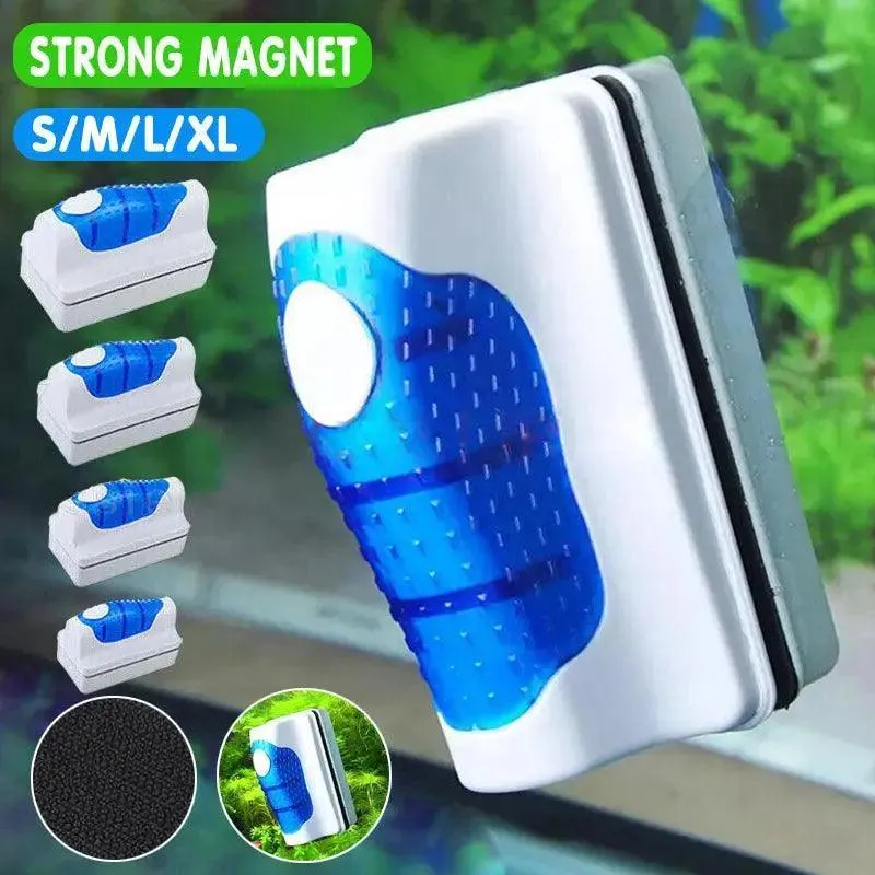 Magnetic Fish Tank Brush Algae Magnet Aquarium Glass Aquatic Cleaner Cleaning Au