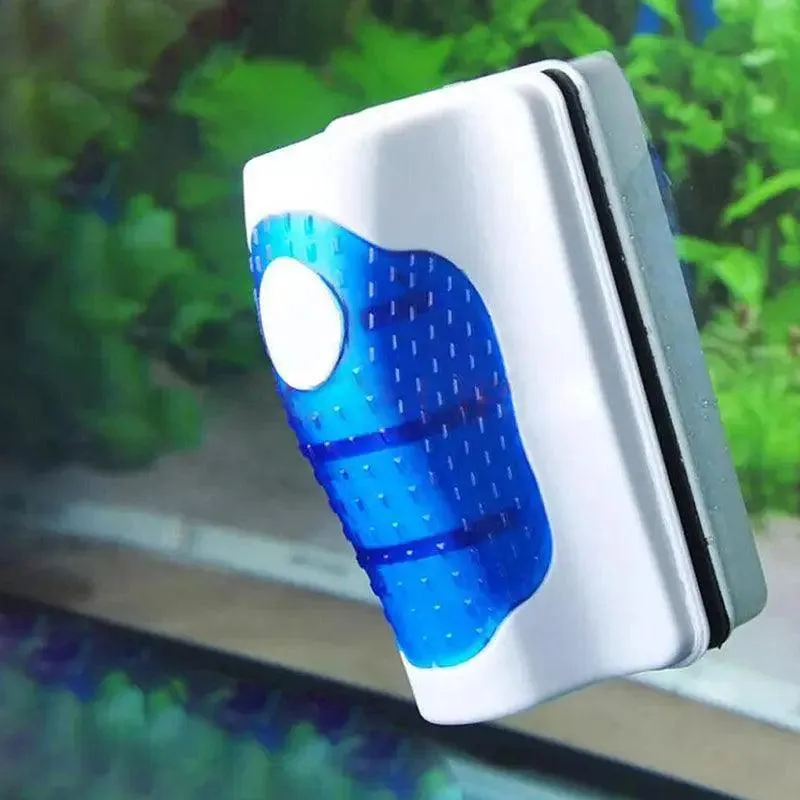 Magnetic Fish Tank Brush Algae Magnet Aquarium Glass Aquatic Cleaner Cleaning Au