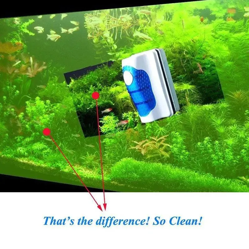 Magnetic Fish Tank Brush Algae Magnet Aquarium Glass Aquatic Cleaner Cleaning Au