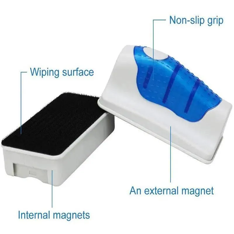 Magnetic Fish Tank Brush Algae Magnet Aquarium Glass Aquatic Cleaner Cleaning Au
