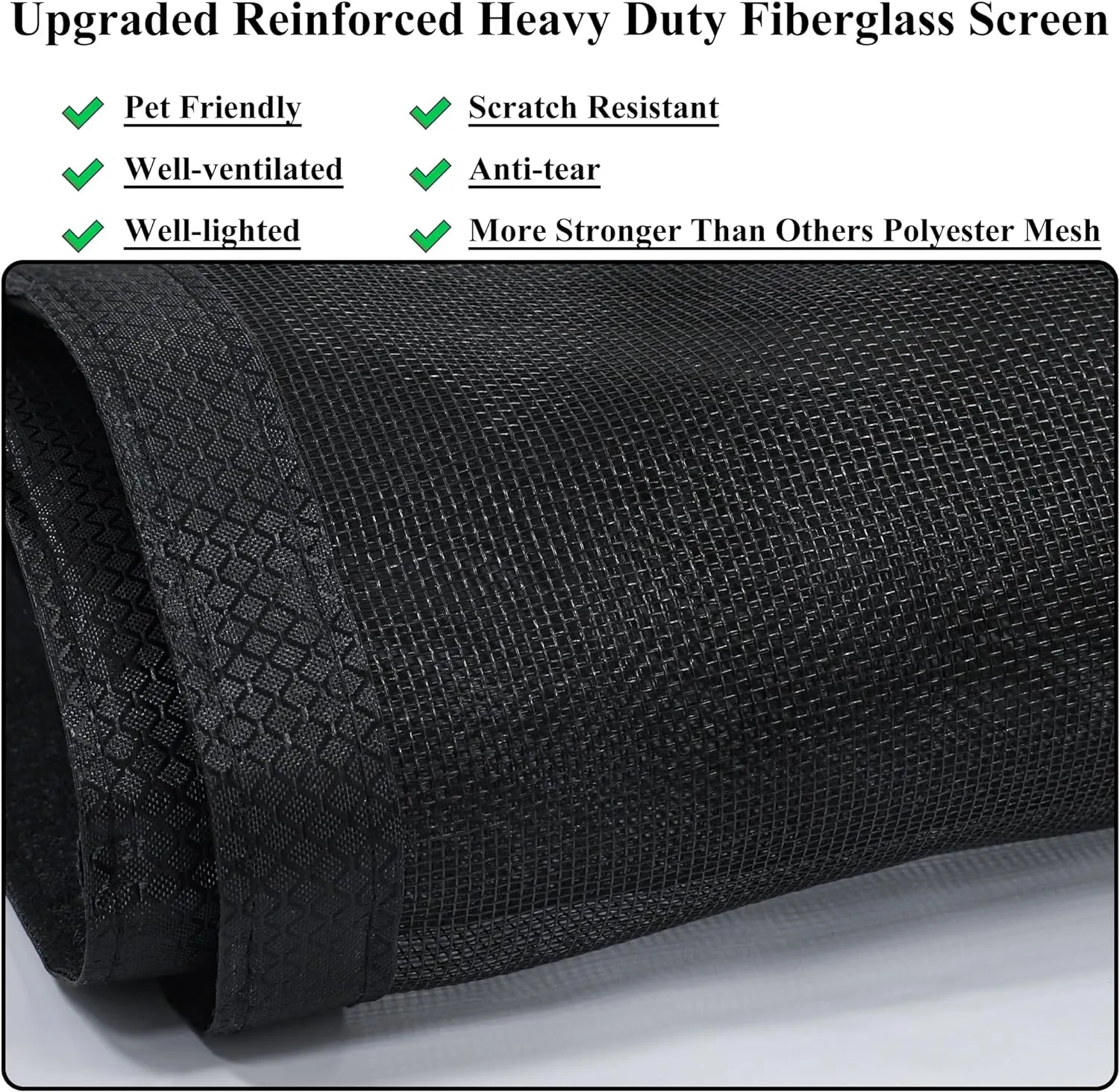 Magnetic Screen Door Upgraded Model Full Strip Magnets,Fiberglass Heavy Duty Mesh Door Net Screen with Magnet,Full Frame Seal Retractable Mosquito Net for Door Single Front Door,Fit to 36"x80"