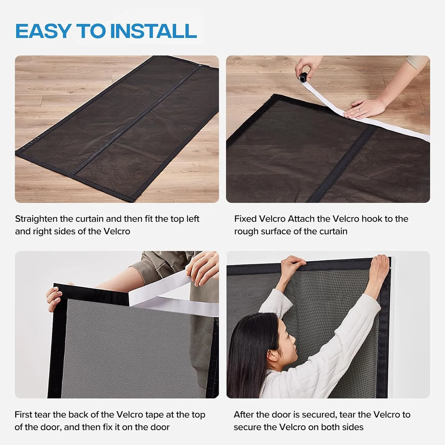 Magnetic Screen Door with Upgraded PET Material Mesh- Easy Installation, Tear-Resistant, Pet and Kid Friendly Screen 35“X80” Fit Door Size 32"X78"