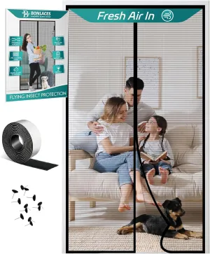 Magnetic Screen Door with Upgraded PET Material Mesh- Easy Installation, Tear-Resistant, Pet and Kid Friendly Screen 35“X80” Fit Door Size 32"X78"