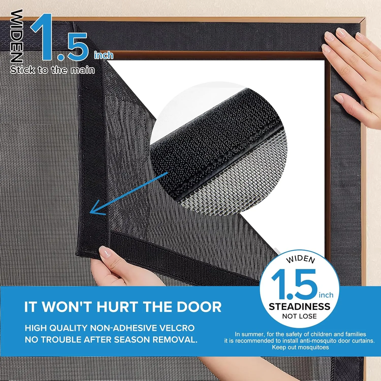 Magnetic Screen Door with Upgraded PET Material Mesh- Easy Installation, Tear-Resistant, Pet and Kid Friendly Screen 35“X80” Fit Door Size 32"X78"
