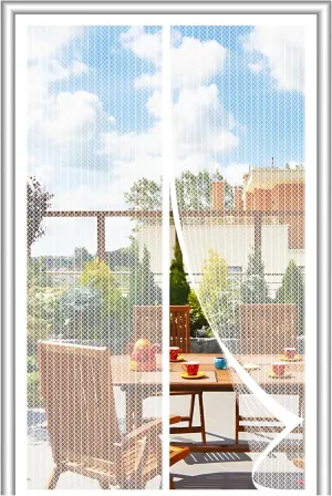 Magnetic Screen Door，Screen Door Mesh，Keep Bugs Out, Heavy-Duty Mesh Curtain,Pet and Kid Friendly, Works with Front Doors, Sliding Doors（38x82 Inch White
