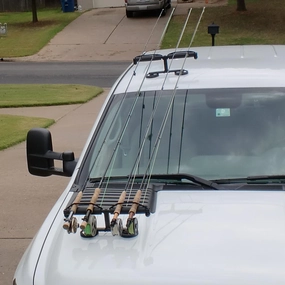 Magnetic Fishing Rod Racks for Vehicle (Truck or SUV) with Ferrous Metal Hood and Roof