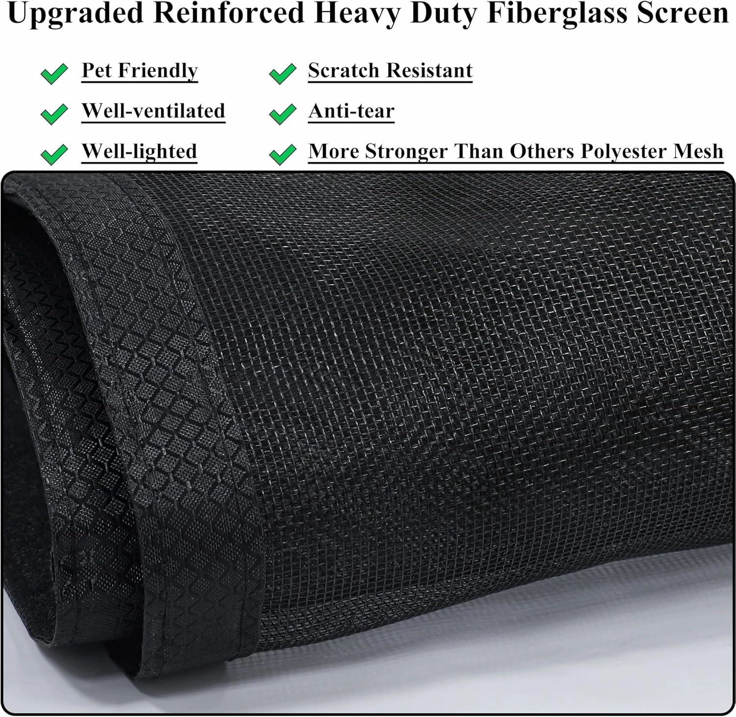 Magnetic Screen Door Upgraded Model Full Strip Magnets,Fiberglass Heavy Duty Mesh Door Net Screen with Magnet,Full Frame Seal Retractable Mosquito Net for Door Single Front Door,Fit to 36"x80"