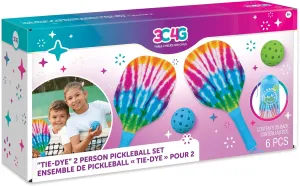 Make It Real 3C4G: Tie Dye 2 Person Pickleball Set - Play Pickleball Anywhere Your Heart Desires, Drawstring Dag Included, Three Cheers for Girls, Tween & Girls, Kids Ages 8 