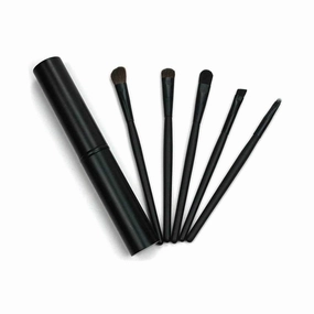 Makeup brush 5pcs Travel Portable Mini Eye Makeup Brushes Set Smudge Eyeshadow Eyeliner Eyebrow Brush Lip Make Up Brush Kit Professional (Color : Pink)