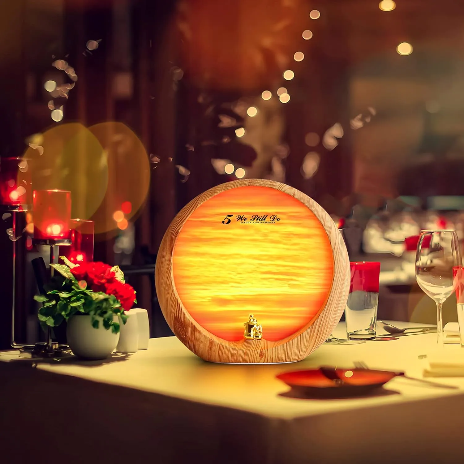 mamre Golden Sunset Lamp Home Decorations Table Lamp Gifts for Wedding Anniversary Valentine's Day Mother's Day Birthday(Golden Sunset)