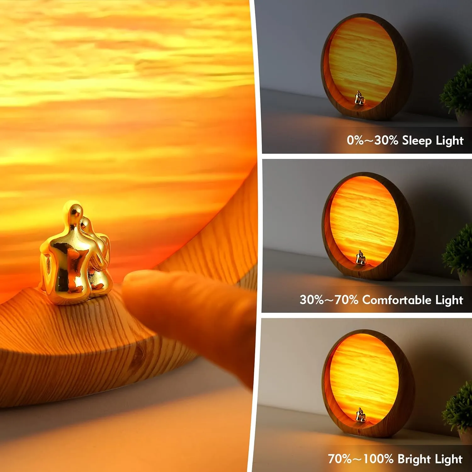 mamre Golden Sunset Lamp Home Decorations Table Lamp Gifts for Wedding Anniversary Valentine's Day Mother's Day Birthday(Golden Sunset)