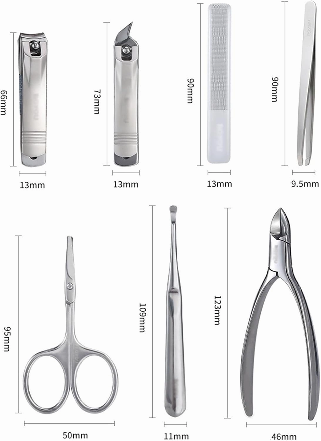 Manicure Set, Portable Nail Clipper Set, 7 Pieces Pedicure Grooming Kit for Men Women, Sharp Finger&Toe Nail Tool, Personal Care Manicure Kit with Leather Case,Nail Care Tools(Blue)