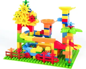 Marble Run Maze Track Sets - Educational Building Blocks for Toddlers - STEM Learning Toys for 3-8 Years Old Boys & Girls - Compatible with Big Classic Blocks - Marble Run Fun and Games (02)