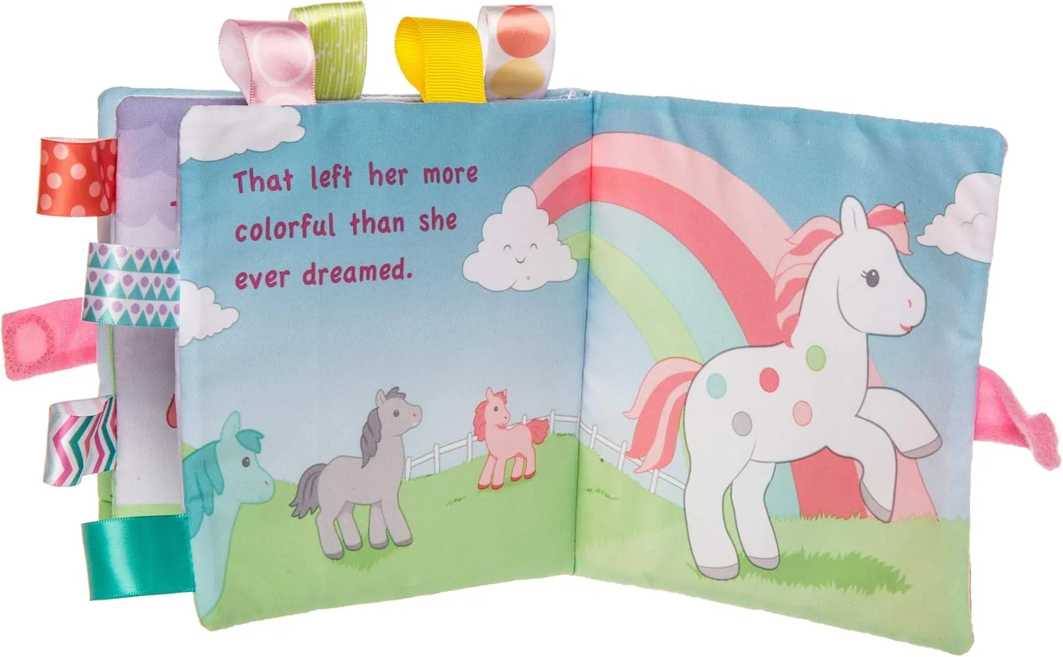Mary Meyer Taggies Touch & Feel Soft Cloth Book with Crinkle Paper & Squeaker, 6 x 6-Inches, Painted Pony